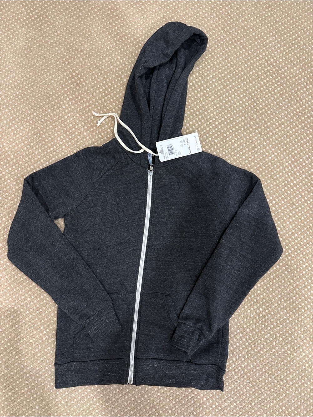 NWT Charcoal Full-Zip Hoodie Sweatshirt - Unbranded